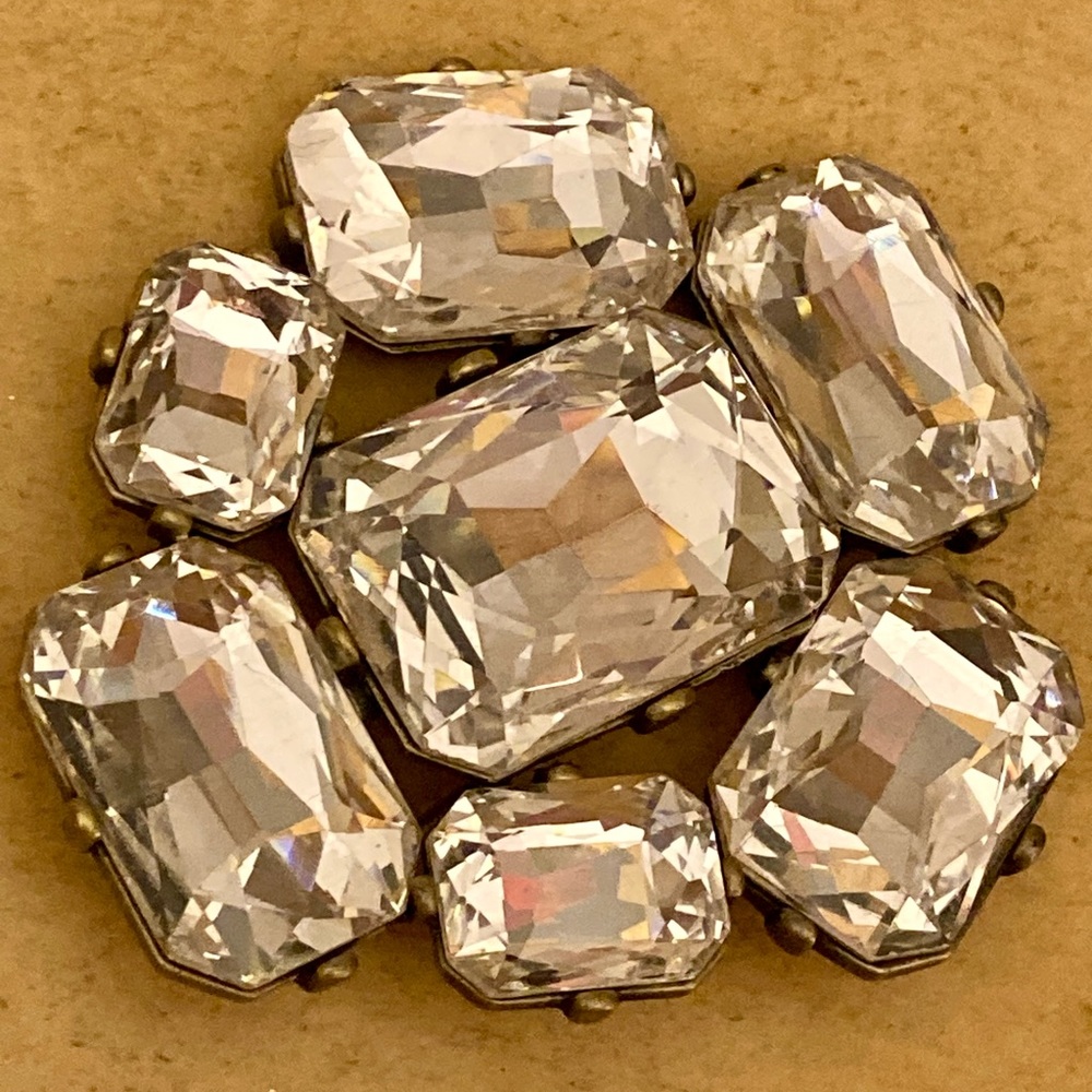 Joan Rivers Clear Muti-Shape Crystal Vintage Pin